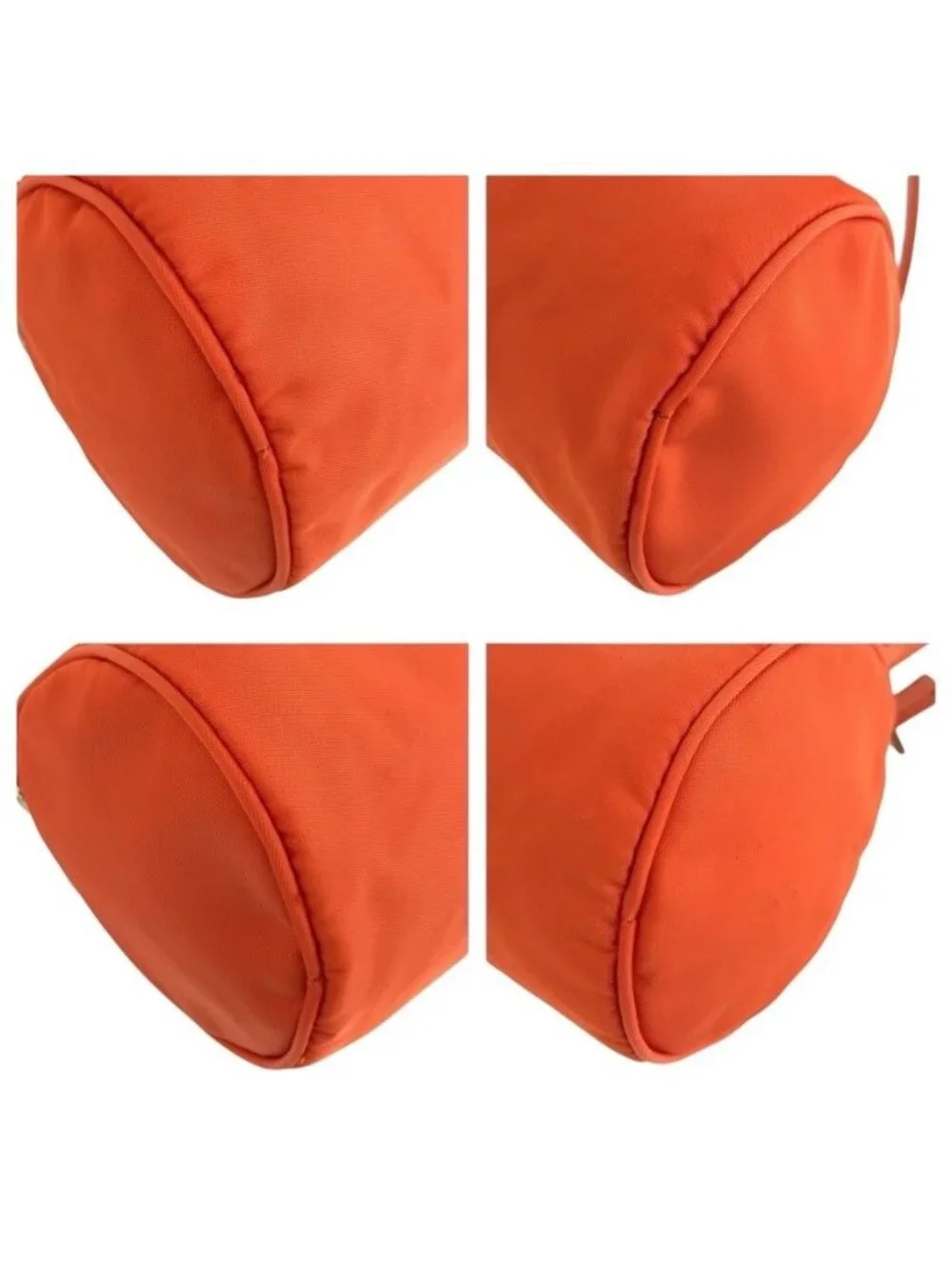 Prada Tessuto Orange Silver Nylon Handbag Pouch